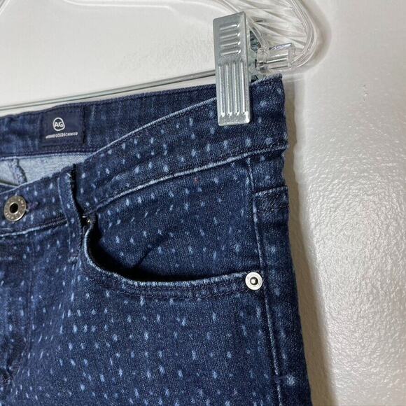 Ag Adriano Goldschmied Blue Denim Polka Dot Skinny Jeans Size 28 Women’s - Picture 2 of 10